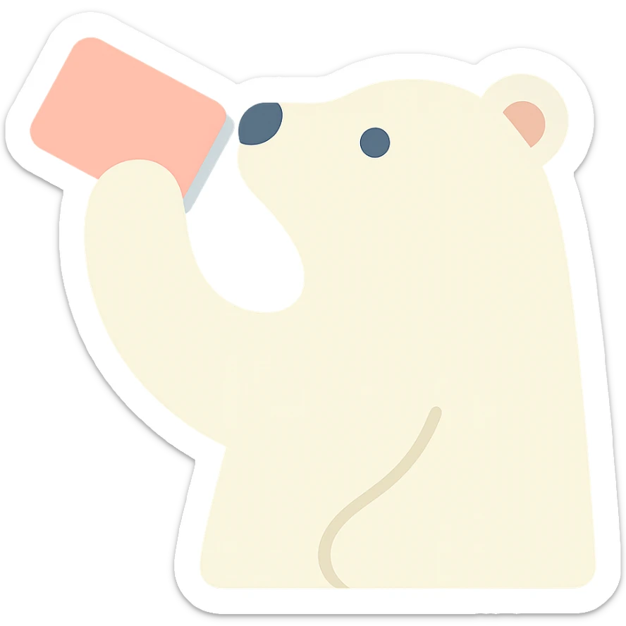 Change the Coke bottle to a Coke can in the polar bear's hand, keep the rest of the image the same sticker
