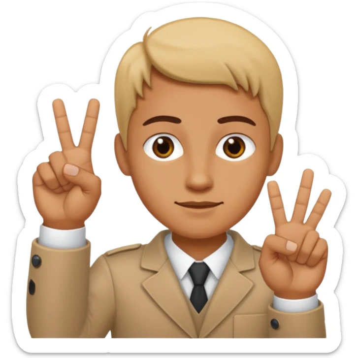 yvl hand sign with index middle and thumb finger raised and all other fingers down sticker