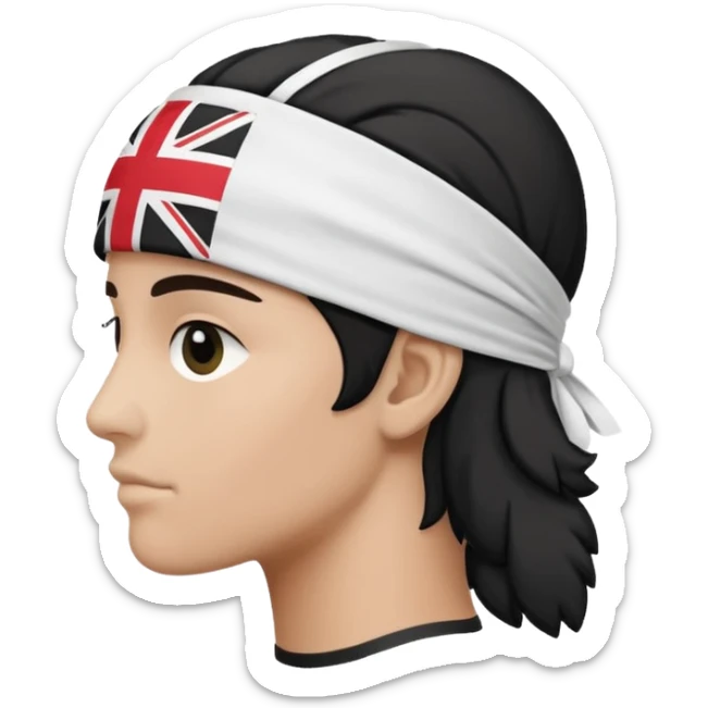 The Corsica flag : represents the left profile of a black head called a Moor's head , wearing a white headband. This emblem is black on a white background. On the first Corsican flags, the representation of the head was slightly different sticker