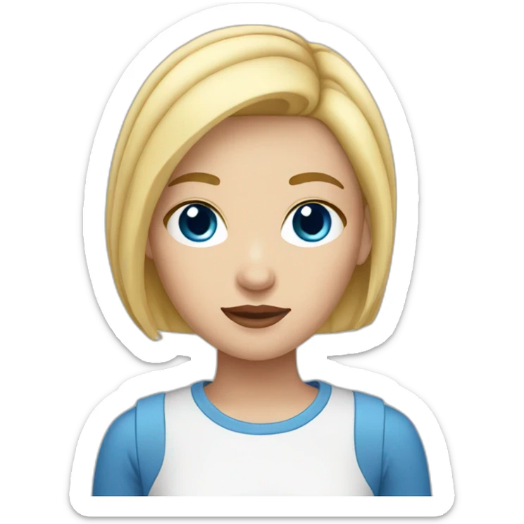 teenage girl with blue eyes and short blonde hair sticker