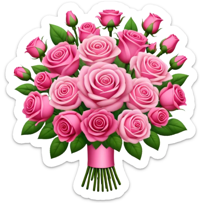 Huge pink flower bouquet with different flowers and pink tones and roses sticker