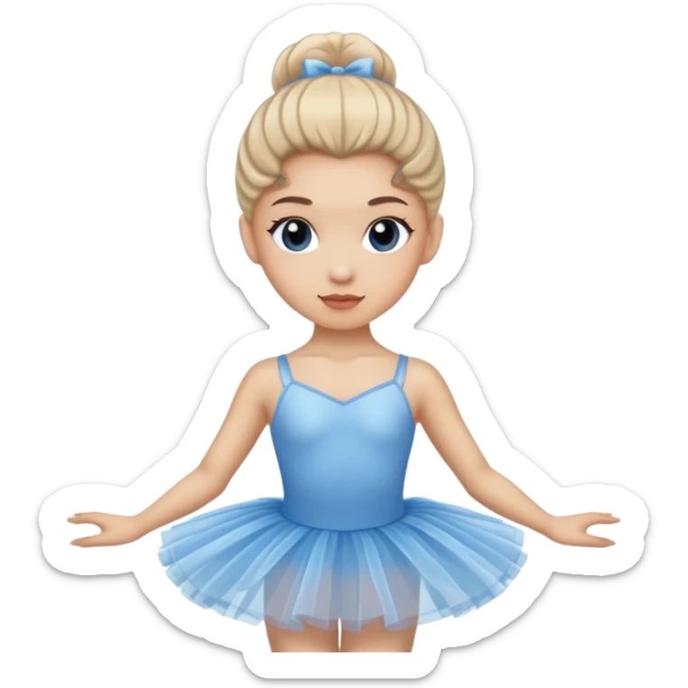 ballerina with light skin and light hair, wearing blue tutu sticker