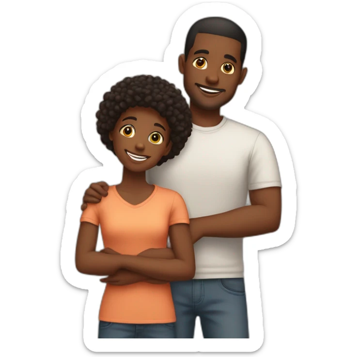 a loving black family of 5 with 2 teen sons and 1 young son sticker