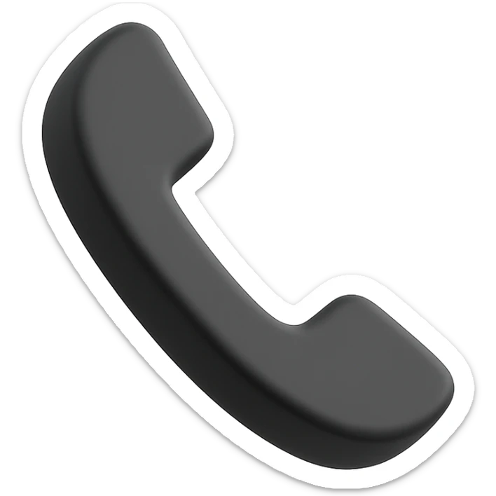 phone icon in 3D black style sticker