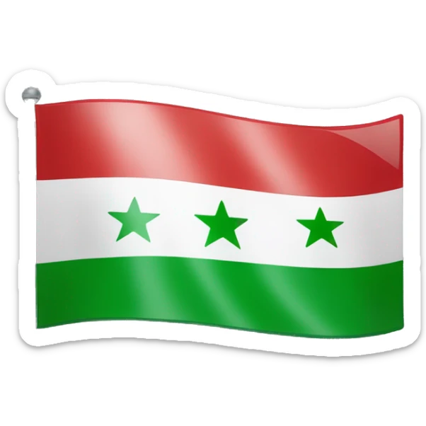 Syria flag but with 3 red stars and green instead of red at tge top sticker
