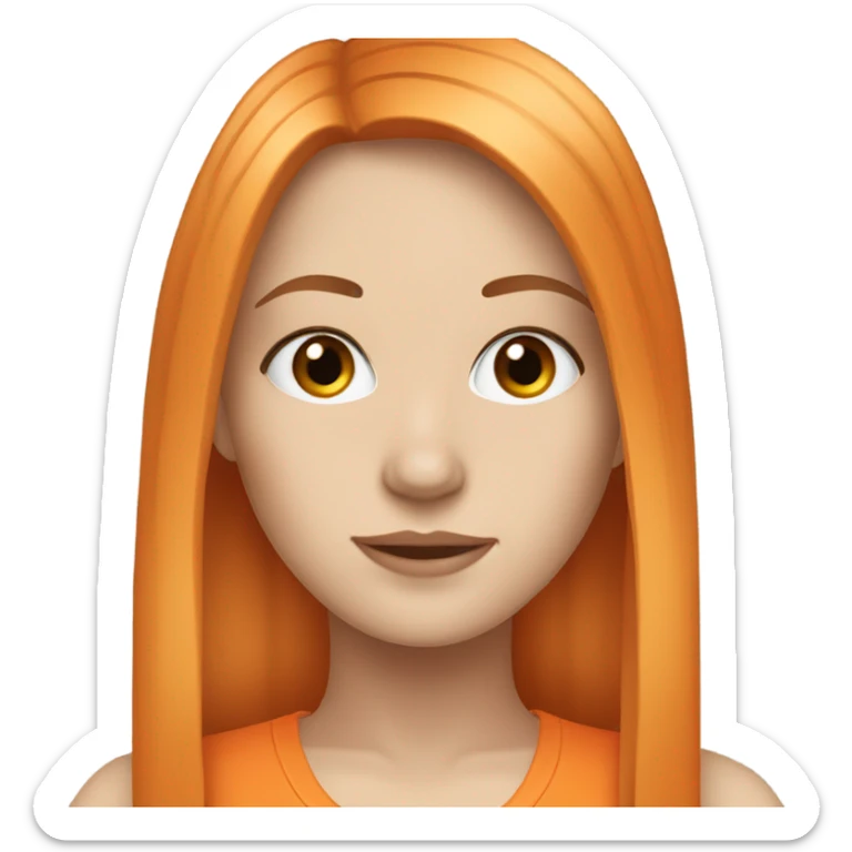 A white girl with orange and straight hair alao she has brown eyes sticker