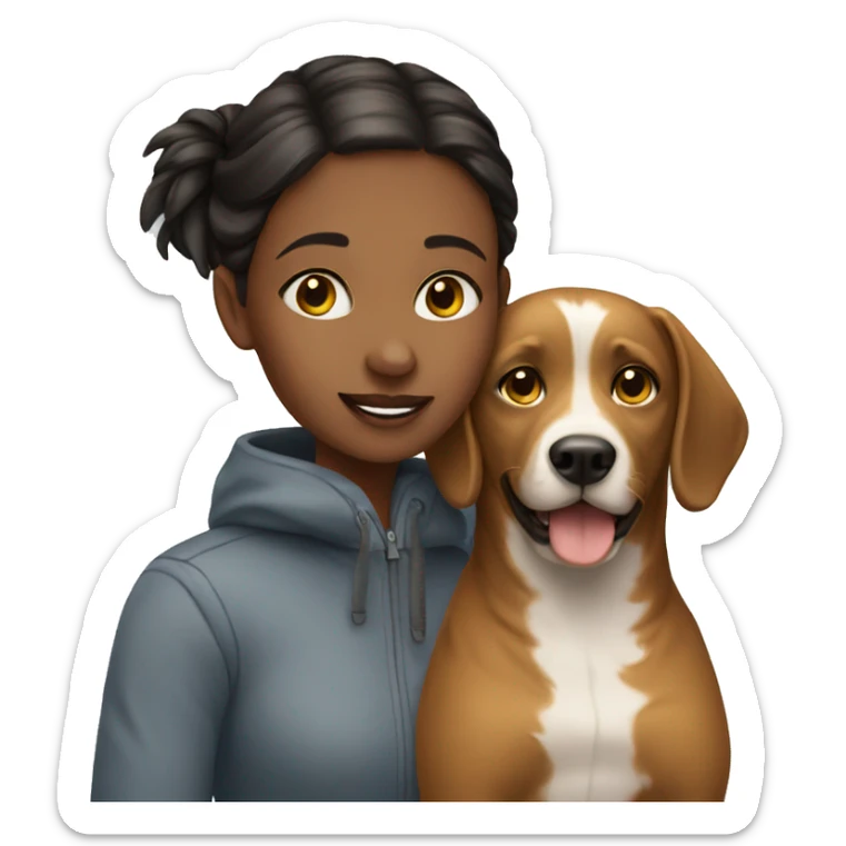 Girl with dog sticker
