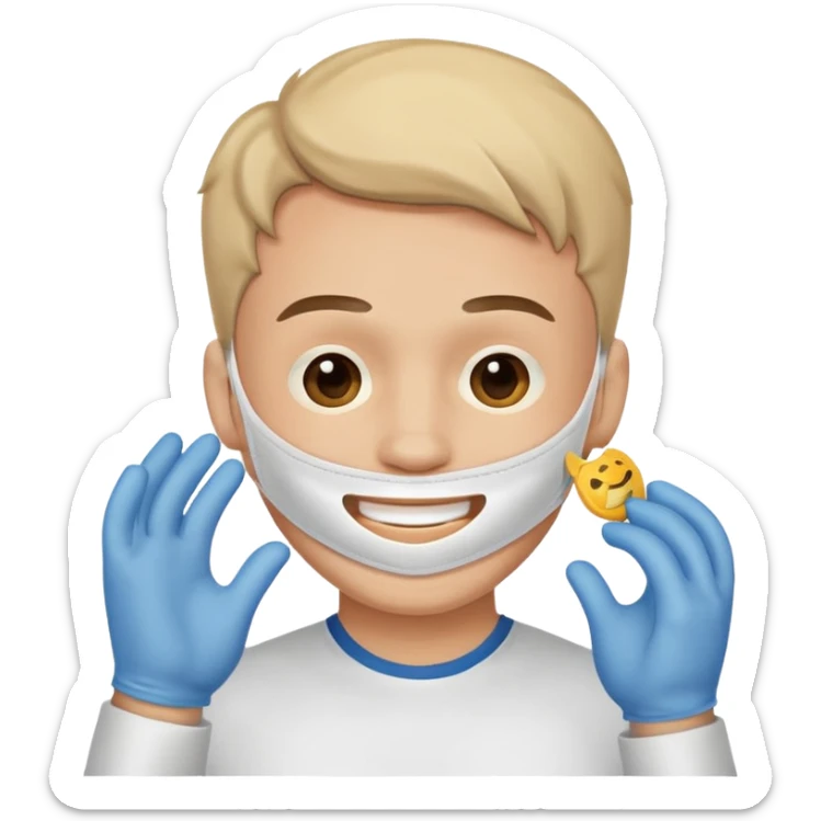 Un homme heureux qui enlève son masque de personne heureuse mais qui est malheureux au fond sticker