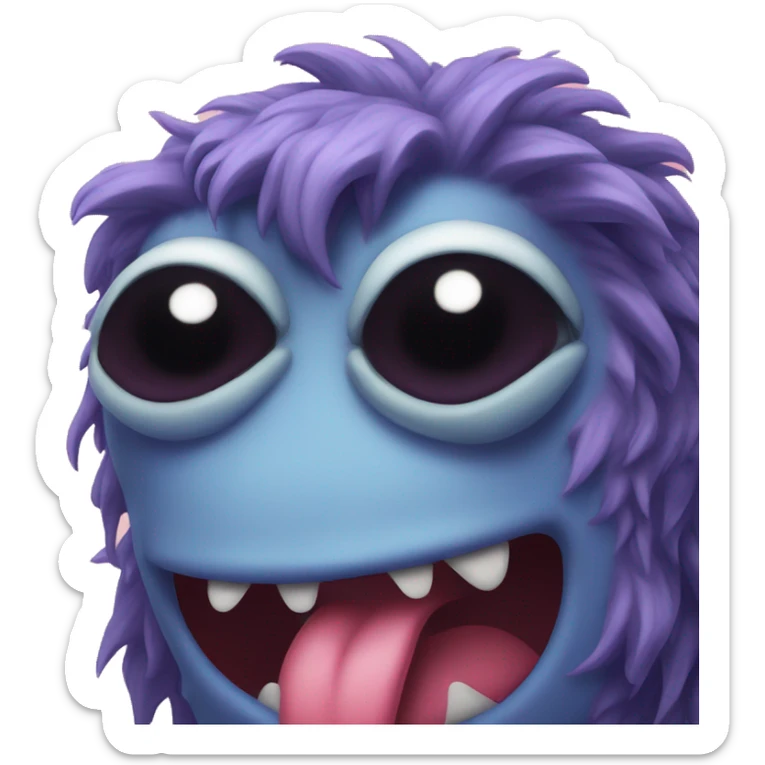 Kissing monster sticker