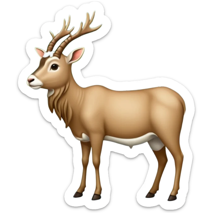 Een slede wordt getrokken door een eland in een noors dennenbos sticker