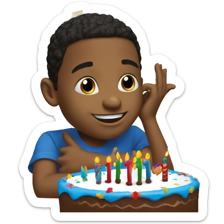 Happy Birthday Christian Derrick with sonic Christian is African American little 4 year old boy  sticker
