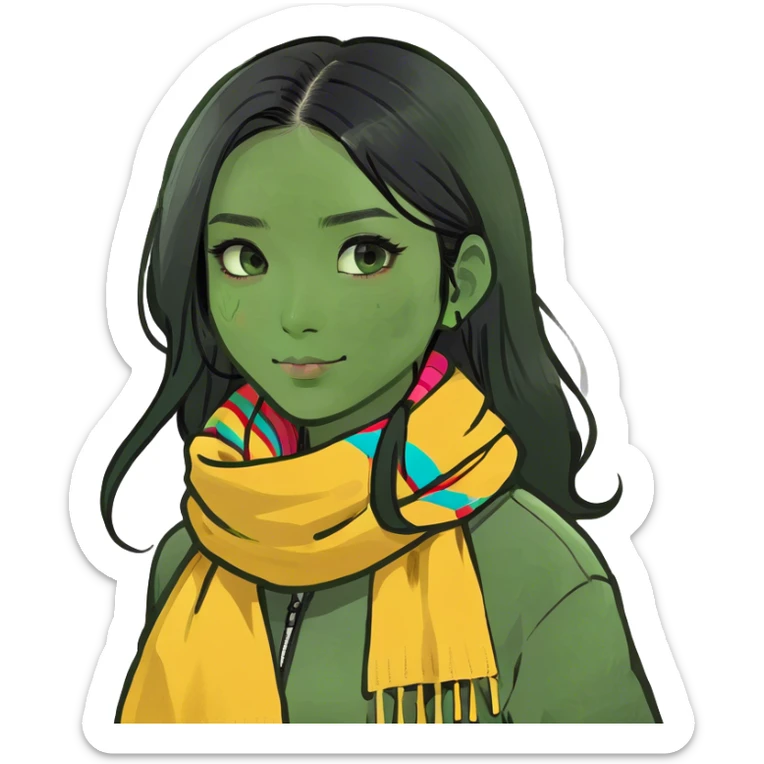 A half long black hair Taiwanese girl who doesn’t want to leave Istanbul sticker