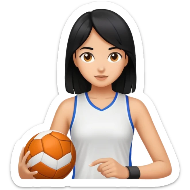 differemt girlhood hobbies, sports, art black hair tanned sticker