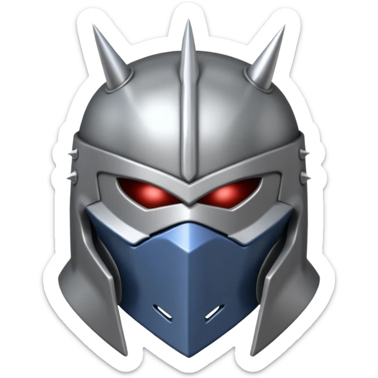 master shredder's helmet from teenage mutant ninja turtles, no eyes or face, just the helmet and related material sticker