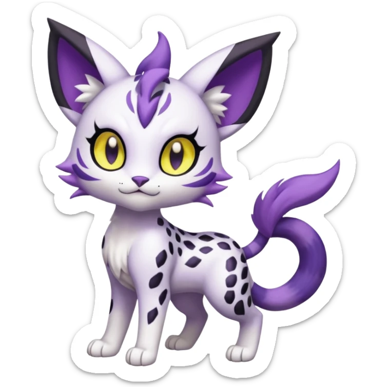Meloetta-Gatomon-Liepard-Pokémon-Digimon-Fakémon-fusion-hybrid-creature sticker
