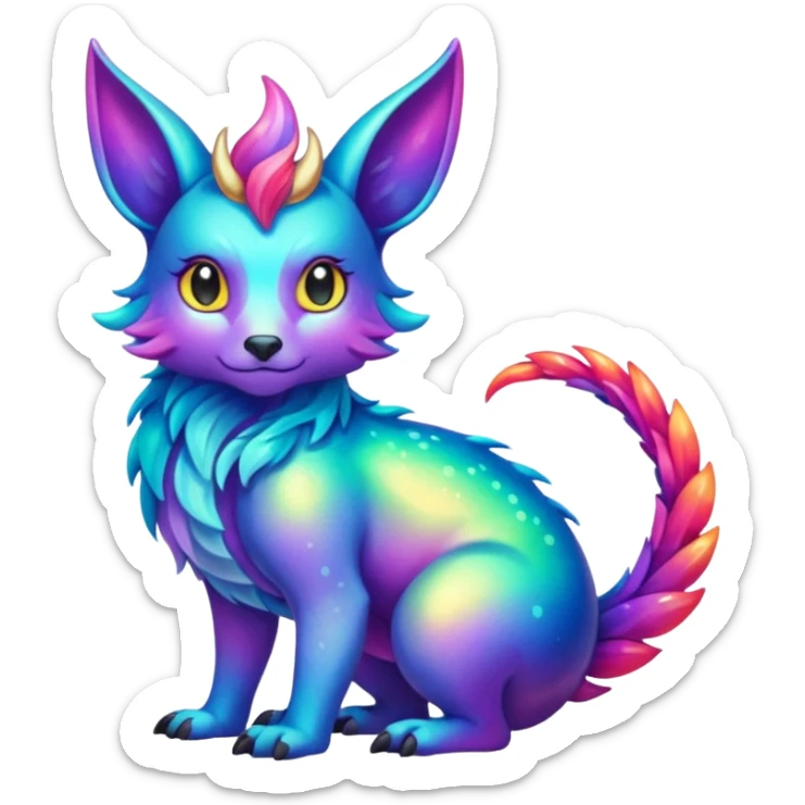 Shiny Colorful Night-Colored Fionbri-creature by Falvie (full body) sticker
