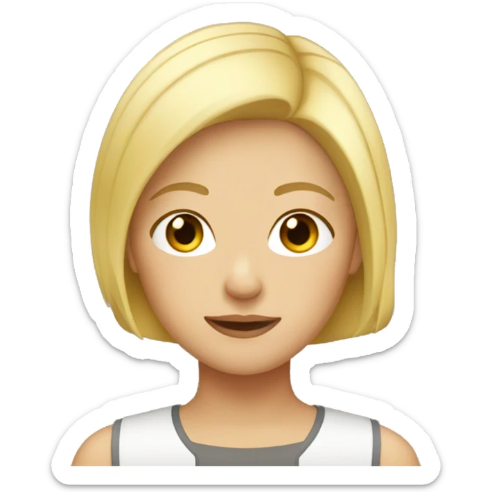 blonde girl with short hair sticker