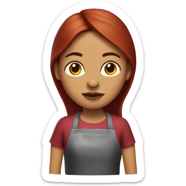 Dark straight Red Hair Mexican woman cooking birria sticker