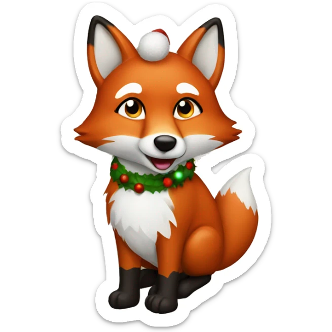Christmas Fox sticker