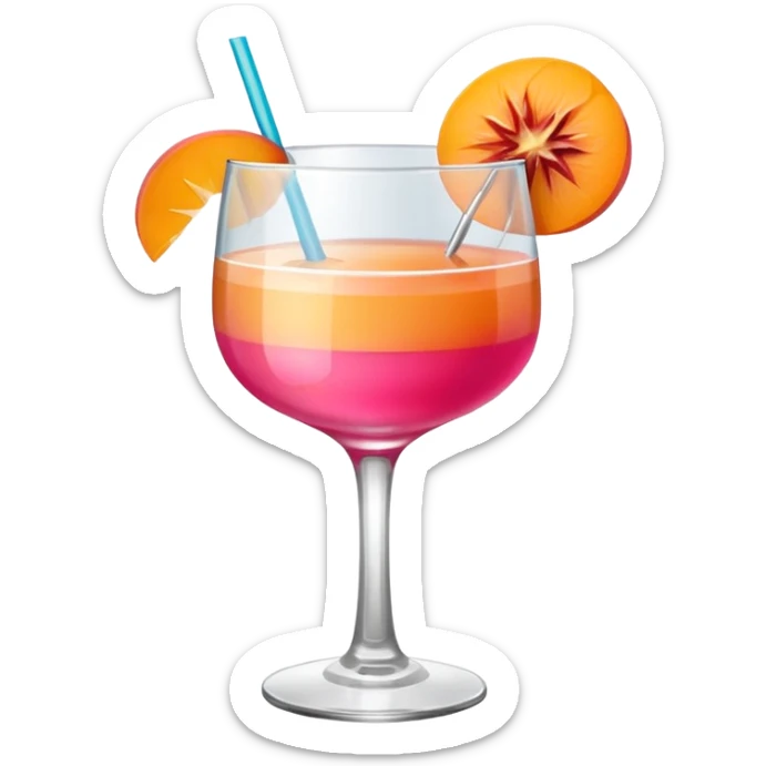 cocktail drink hot pink with an apricot skinny glass  sticker