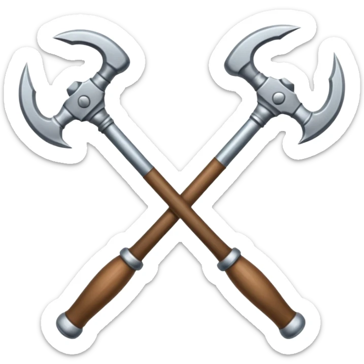 croisement d'un marteaux et d'une hache (en mode duel, qui des deux va gagner) sticker