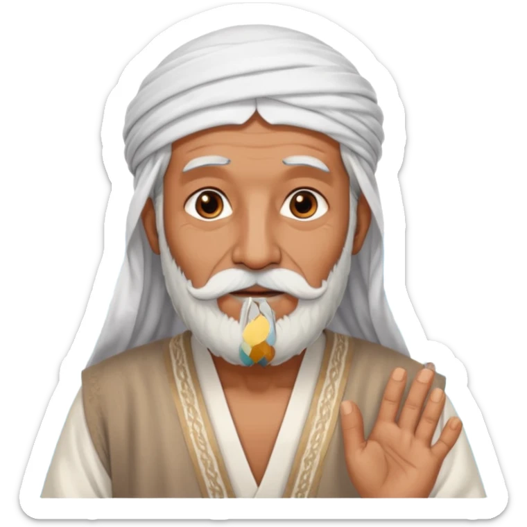 old emirates guys wearin gUAE cloths with white beared .. he works in the sea sticker