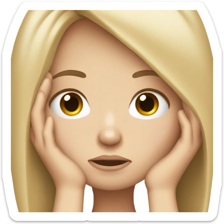  White girl ashamed of herself of hiding face in hands sticker