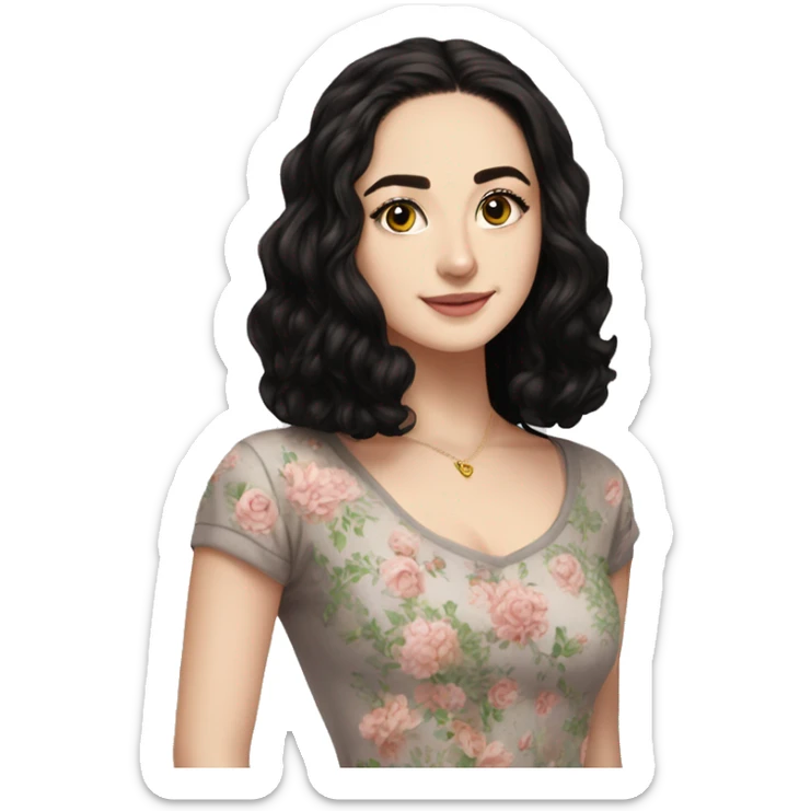 Hania amir, teen, full body, aesthetic, well detailed, black hair sticker