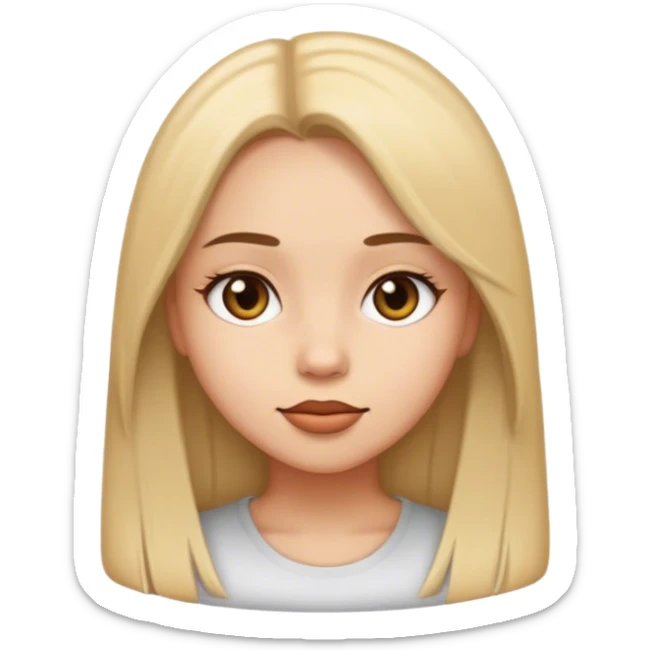 girl with straight hair  sticker