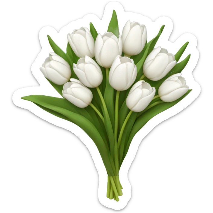 white tulip bouquet  sticker