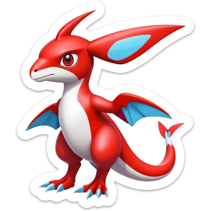 Cute Shiny Exotic Colorful Guilmon-Latias-Koraidon-Fakémon-hybrid-creature (full body)  sticker