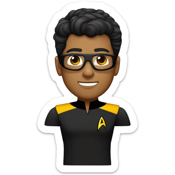 Teniente rosas. De Star Trek. Guapa, de pelo negro y rizado. Lentes transparentes  sticker