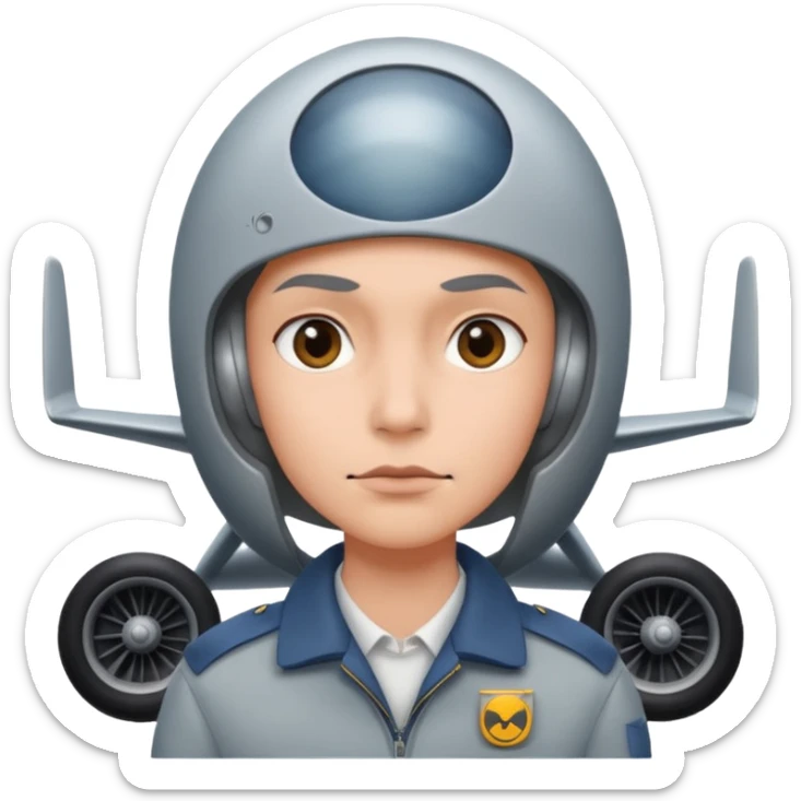 Como el 4 però la cara en la paret de l'antera del avions i el cuerpo gris sticker