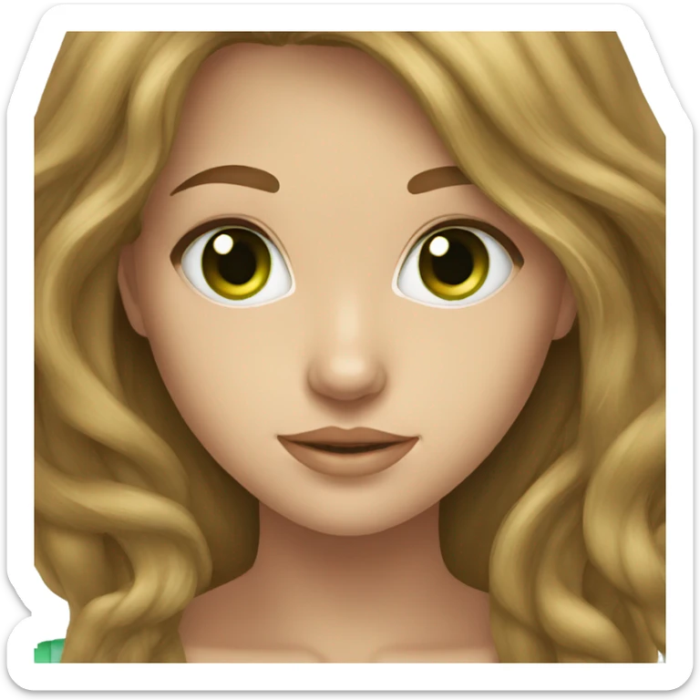 light brown hair green eyes teen girl sticker