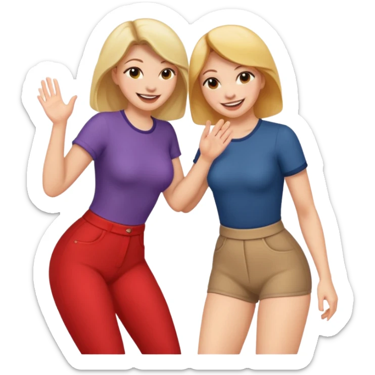 femme qui tape les fesses d’une autre femme sticker