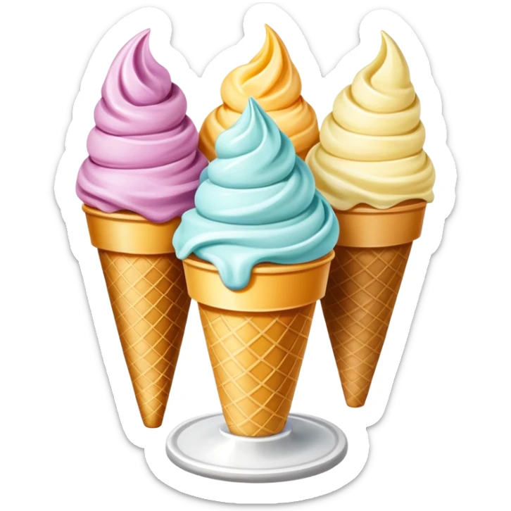 Italian gelato street food with gentle colors sticker