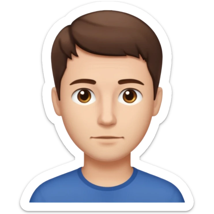 homme cheveux court marron sans barbe sticker