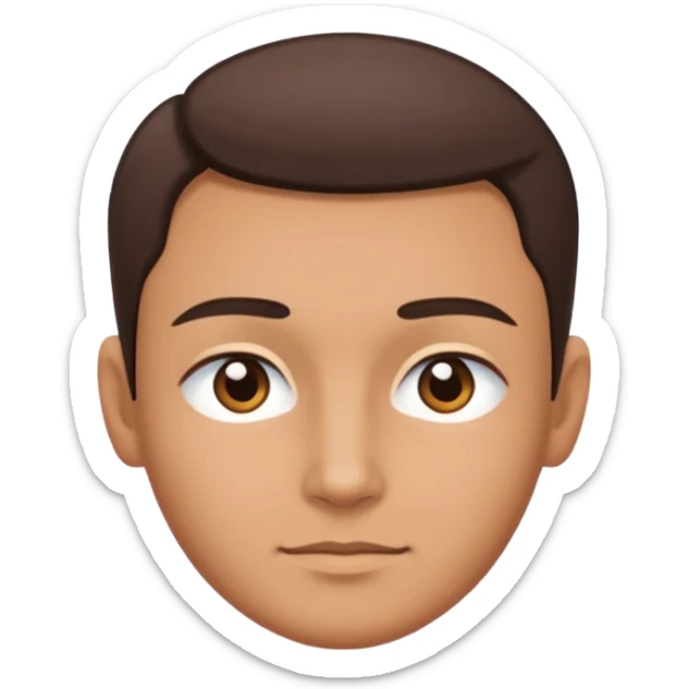 emoji of a human forehead, simple and clean cartoon style, only showing the upper part of the face from eyebrows to hairline sticker
