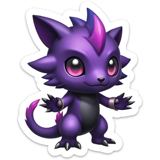 Cute cool colorful dark nebula fantasy-Fakemon-Digimon-animal-hybrid full body sticker