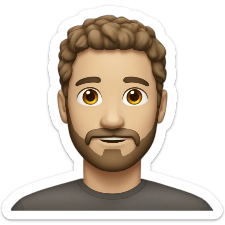 white man with facial hair and fade brown hair sticker