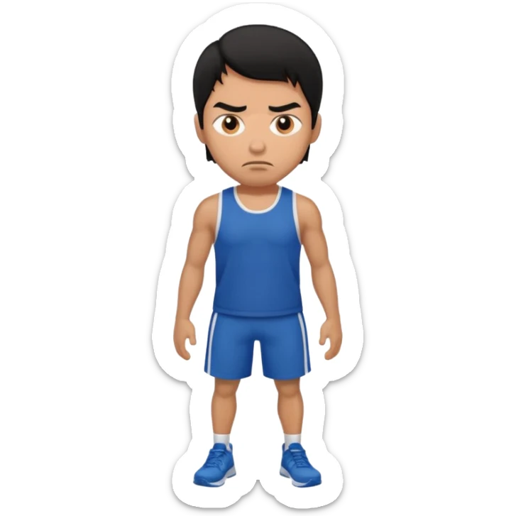 mach mir einen fitness typen der männlichist  mit schwarzen haaren der unglücklich ist sticker