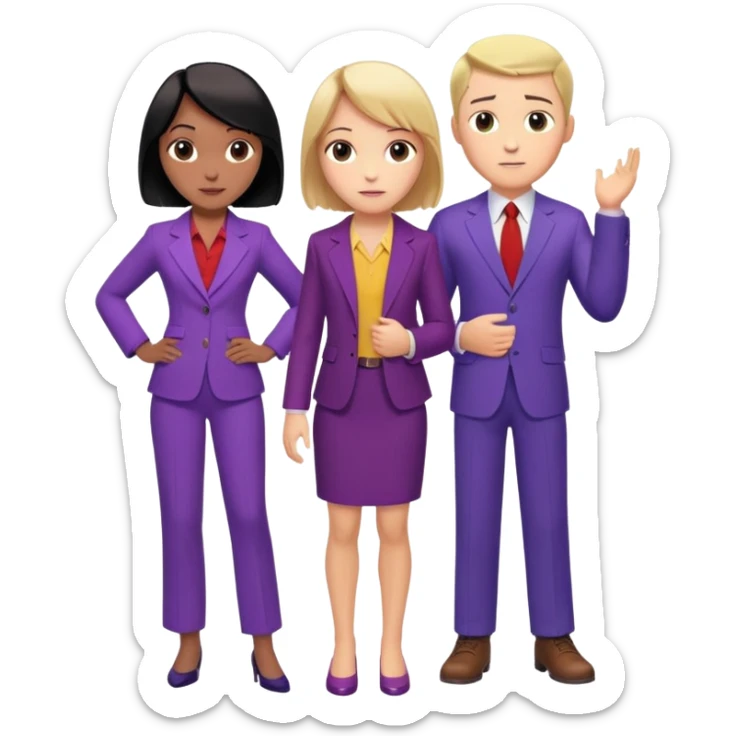 The Parr family from Incredibles in civilian clothes - Bob in business suit, Helen in casual clothes, Violet teen with black hair, Dash blonde boy, baby Jack-Jack sticker