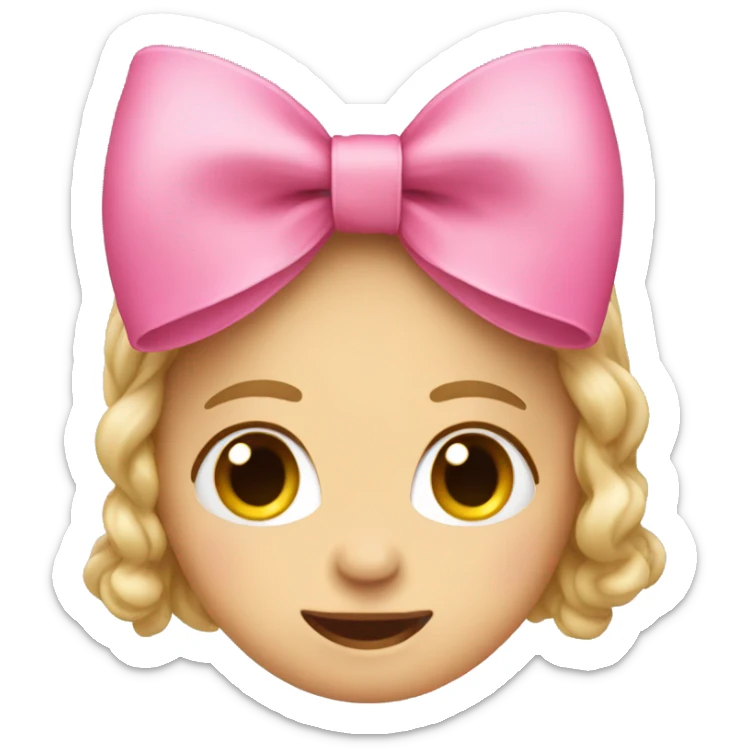 A pink bow sticker