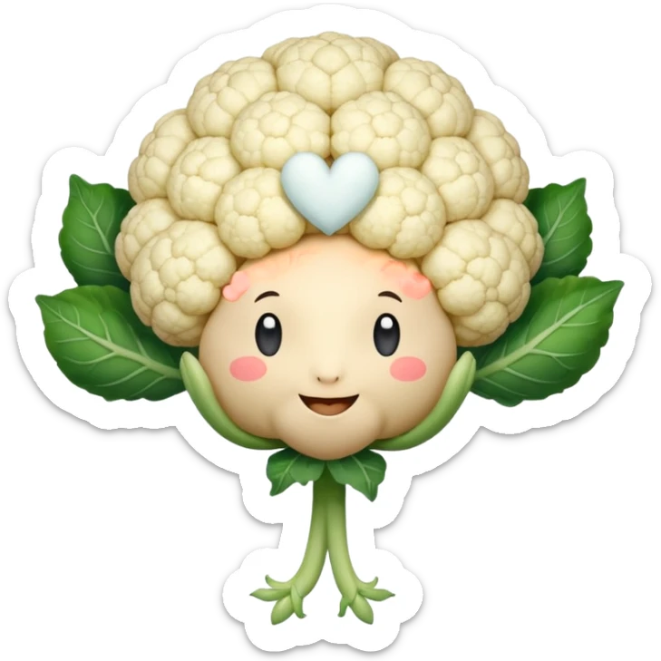 Polliflower.  It is a cauliflower floret with skinny arms and legs and a heart. sticker