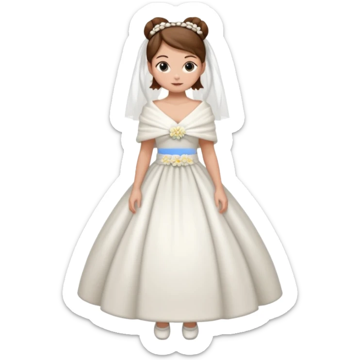 Cuerpo entero, chica blanca, pelo castaño, pelo recogido con mondongos, vestido novia largo  con chal invierno corto,cuerpo entero zapatos sticker