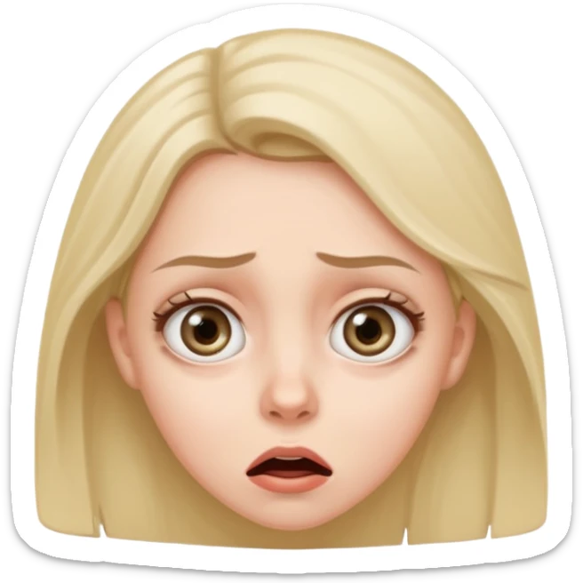 A realistic waist-up portrait of a frightened woman sticker