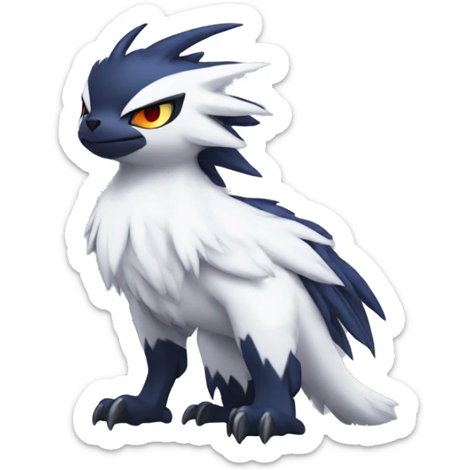 Edgy Cool Kawaii Baby Nargacuga-Absol-Pokémon Full Body Detailed High Quality sticker
