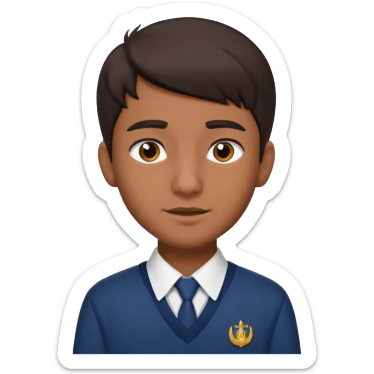 Indian male teenage student, brown skin, dark hair sticker