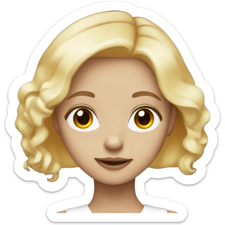 Girl with orange eyes blonde hair and white skin sticker