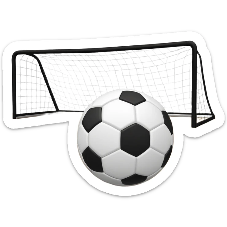 A close-up of a mini football (futsal) ball on the court, with the goals and boundary lines visible in the background. The scene captures the small-scale, fast-paced nature of futsal, emphasizing the ball's precision and the smooth playing surface. sticker